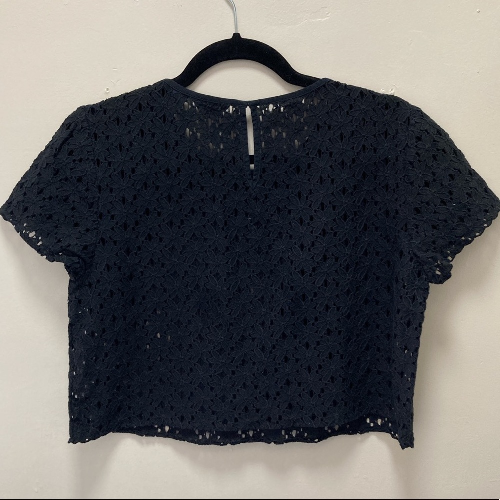 Black Crochet Crop Top